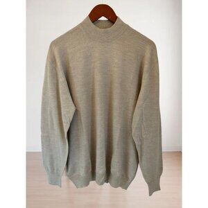 Piattelli Barneys Mens XL 100% Merino Wool Mock Neck Sweater Made In Italy